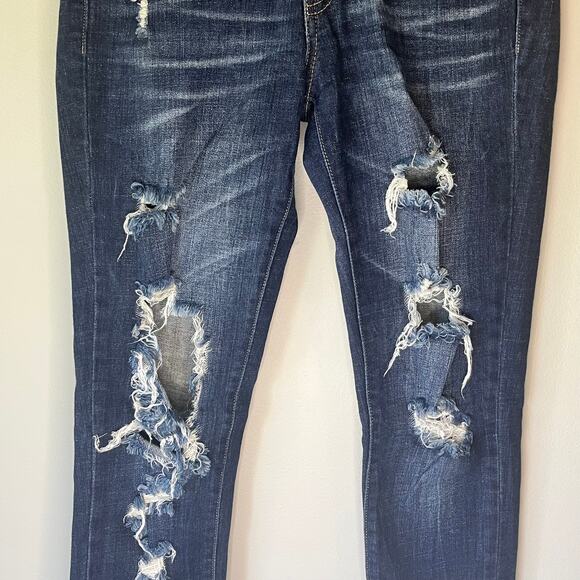 Kancan Dark Wash Distressed Jean Jegging Size 26 - Picture 8 of 12